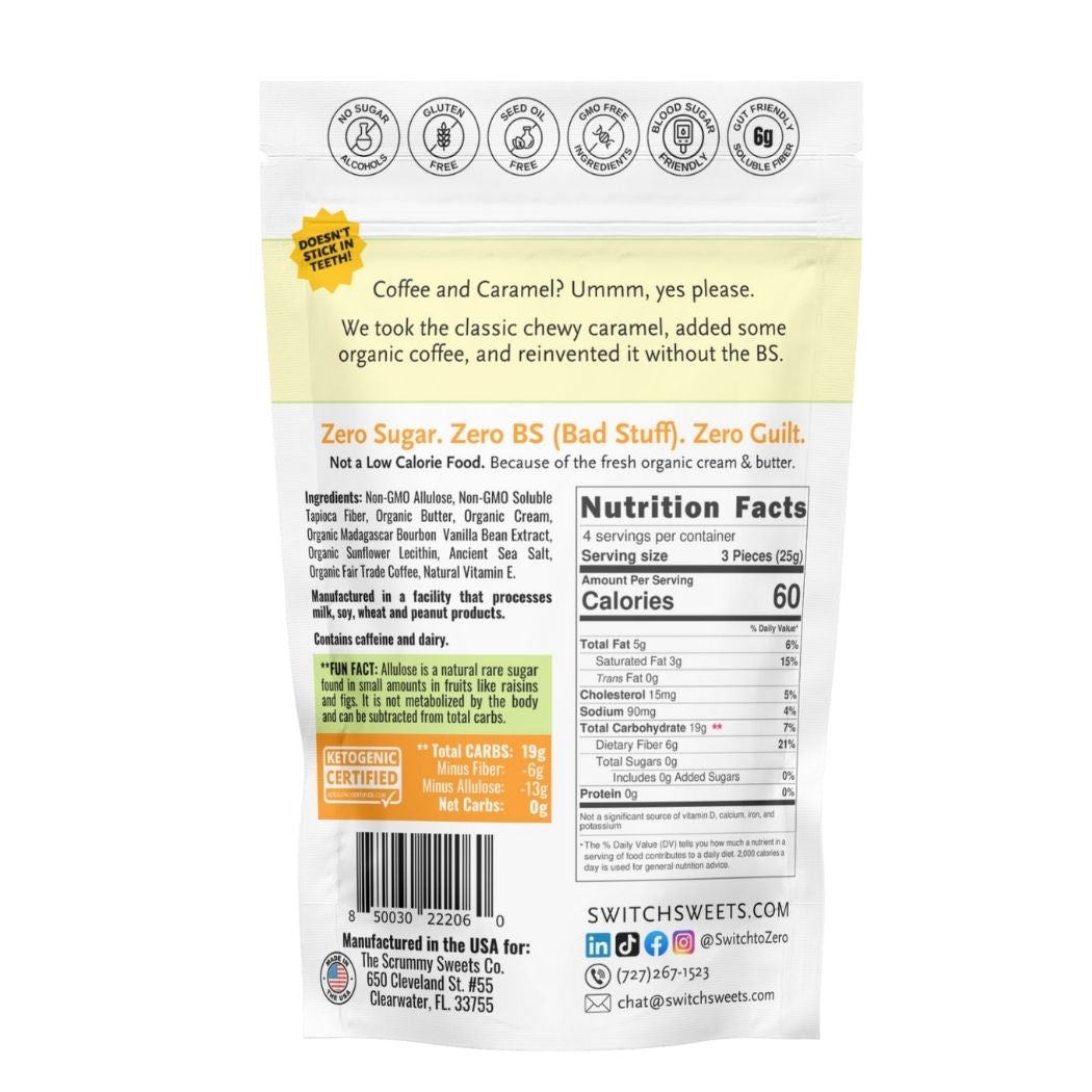 Sugar Free Coffee Caramels (Keto Certified) | SWITCH®